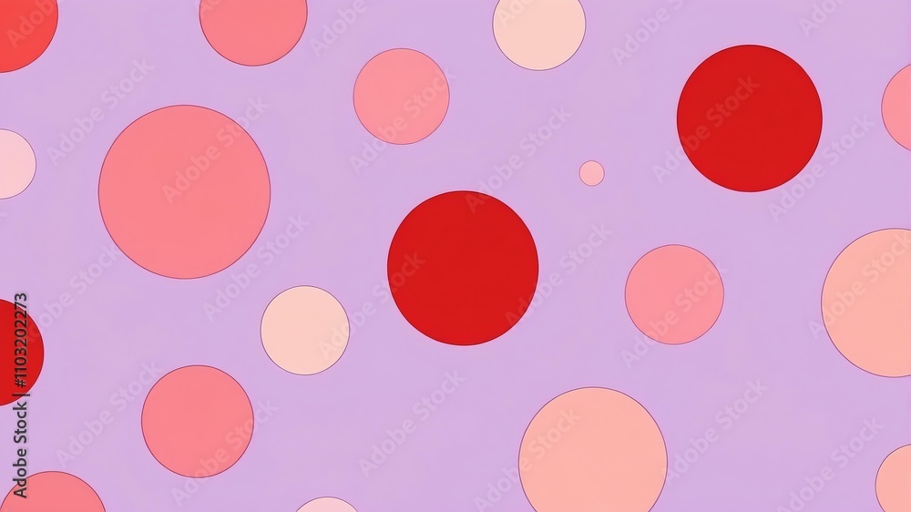 Abstract shade of red circles on pastel purple background Abstract shade of red circles on pastel purple background