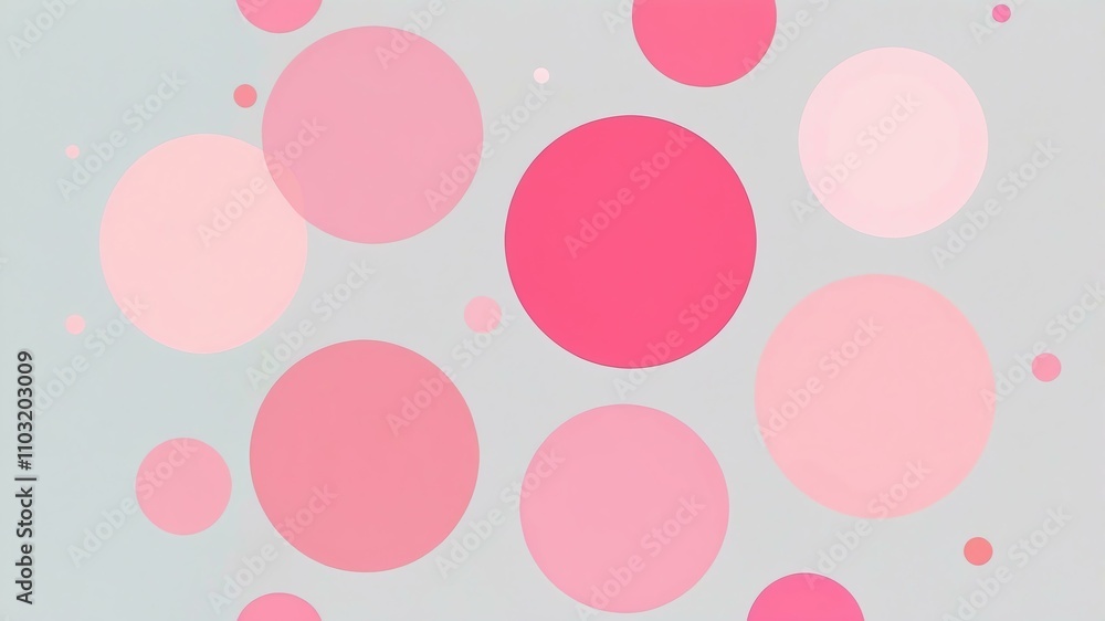 Abstract shade of pink circles on pastel gray background Abstract shade of pink circles on pastel gray background