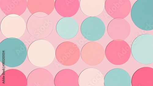 Abstract shade of pink circles on color palette background