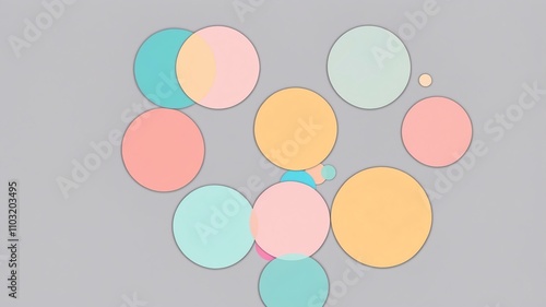 Abstract shade of multicolor circles on pastel colors background