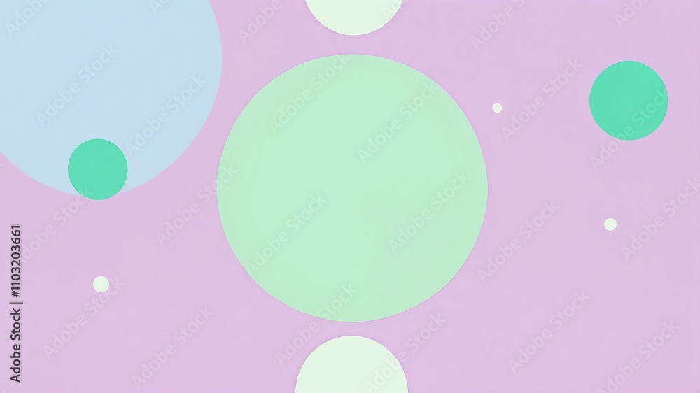 Abstract shade of green circles on pastel purple background Abstract shade of green circles on pastel purple background