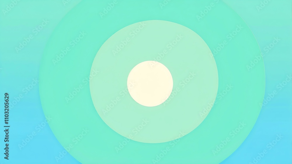 Abstract shade of blue circles on pastel green background Abstract shade of blue circles on pastel green background