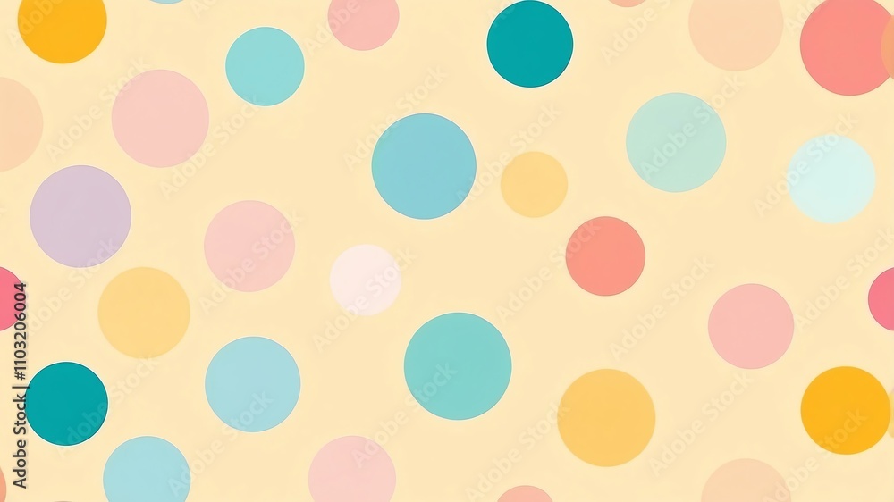 Abstract shade of multicolor circles on pastel yellow background Abstract shade of multicolor circles on pastel yellow background