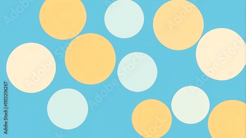 Abstract shade of yellow circles on pastel blue background