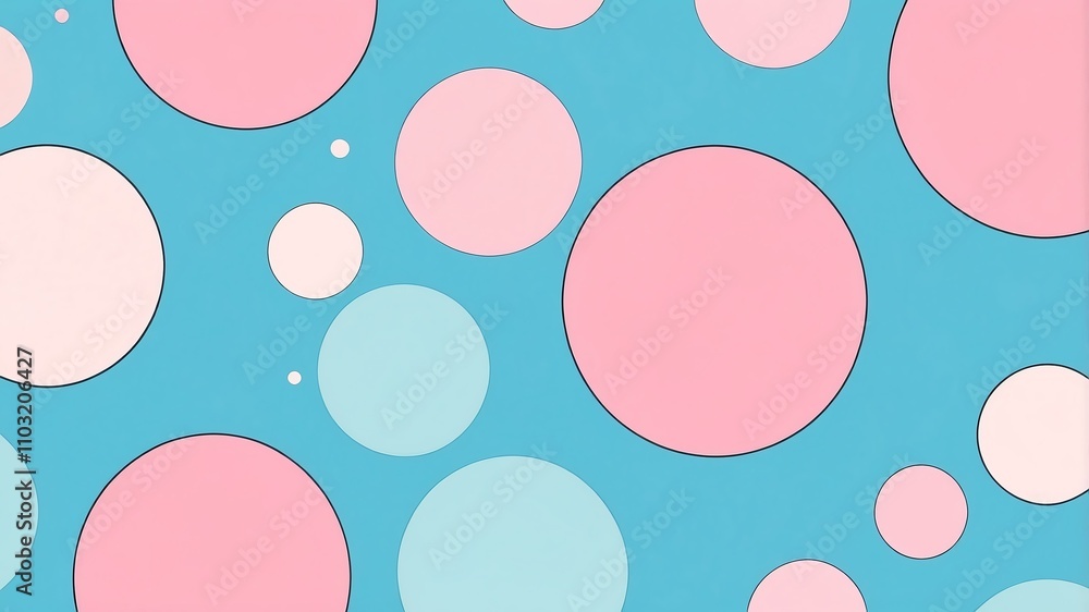 Abstract shade of pink circles on pastel blue background Abstract shade of pink circles on pastel blue background