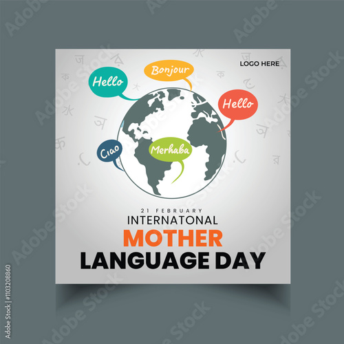 International Mother Language Day social media post template