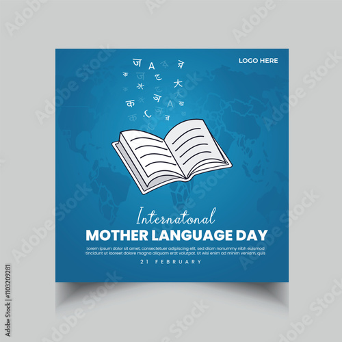 International Mother Language Day social media post template