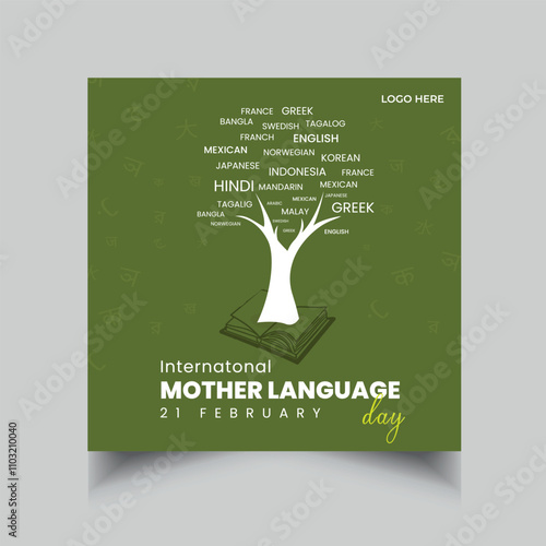 International Mother Language Day social media post template