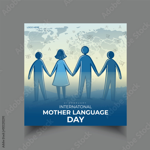 International Mother Language Day social media post template