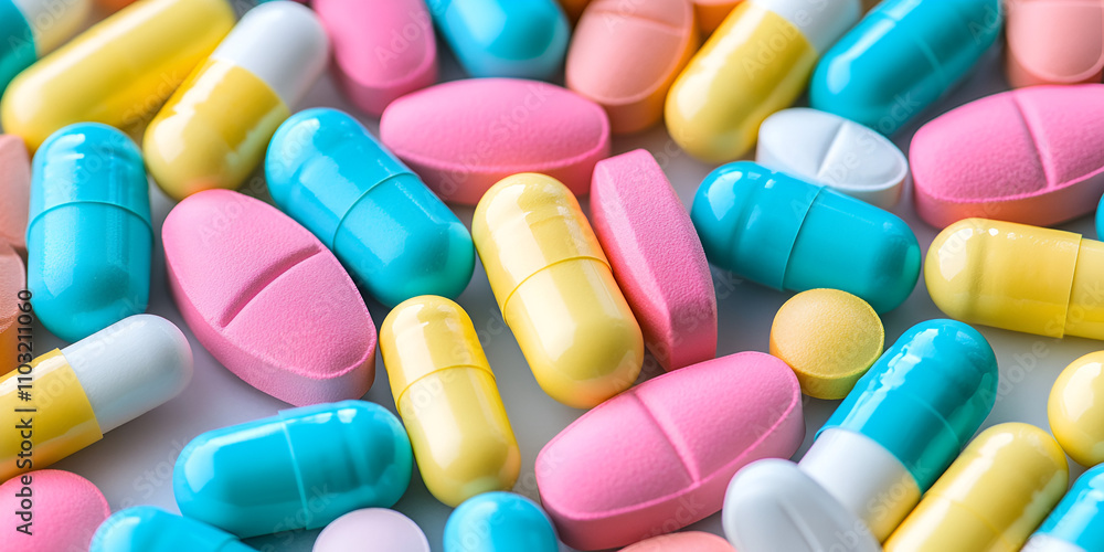 Close-Up of Colorful Medication Capsules Close-Up of Colorful Medication Capsules
