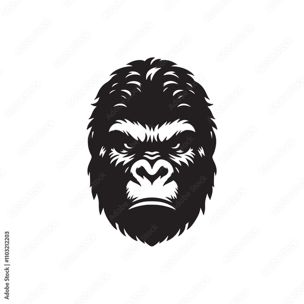 King Kong silhouette vector Style with white background AI Generated King Kong silhouette vector Style with white background AI Generated