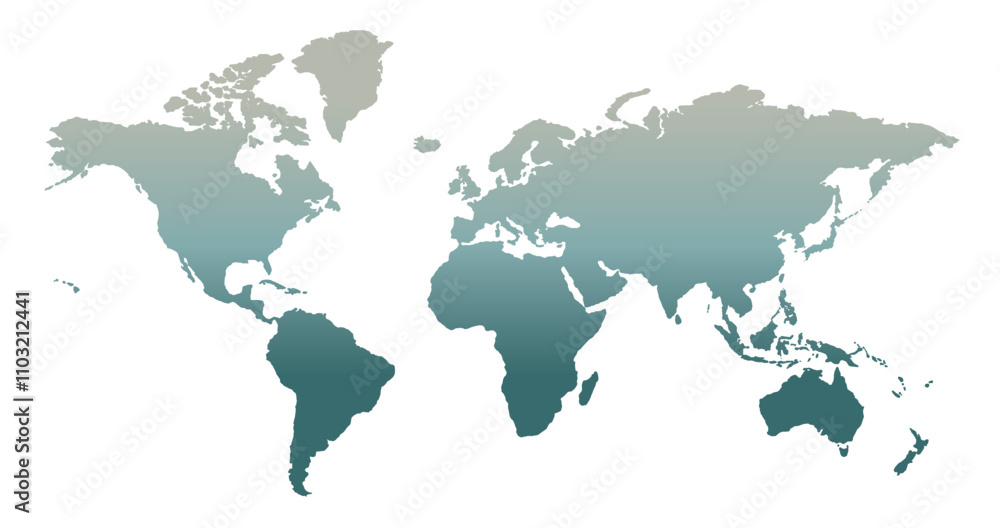 Naklejka premium World map. Simplified World Map Illustration. simple world map vector.