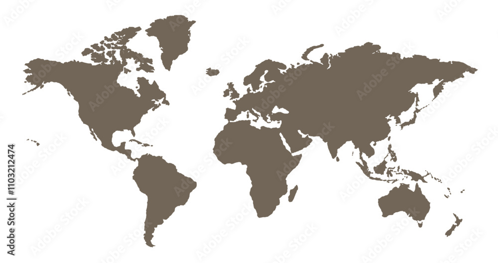 Obraz premium World map. Simplified World Map Illustration. simple world map vector.