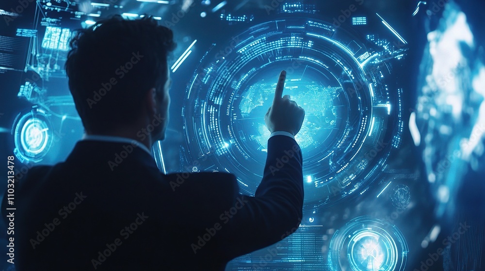 Futuristic Digital Interface Interaction with Human Gesture Futuristic Digital Interface Interaction with Human Gesture