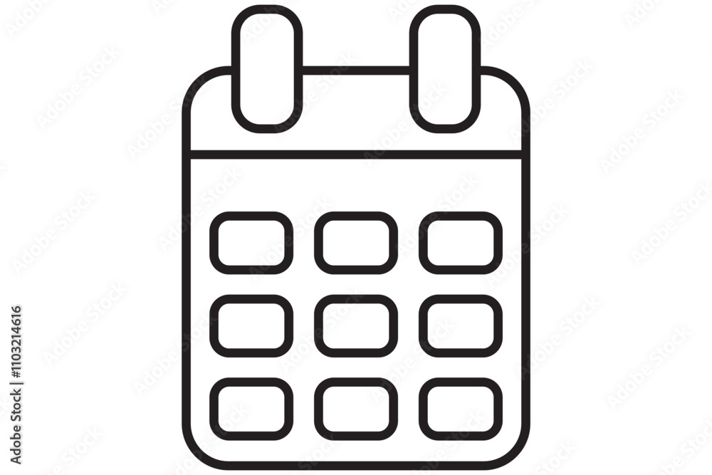 calendar icon vector design isolated on white background calendar icon vector design isolated on white background