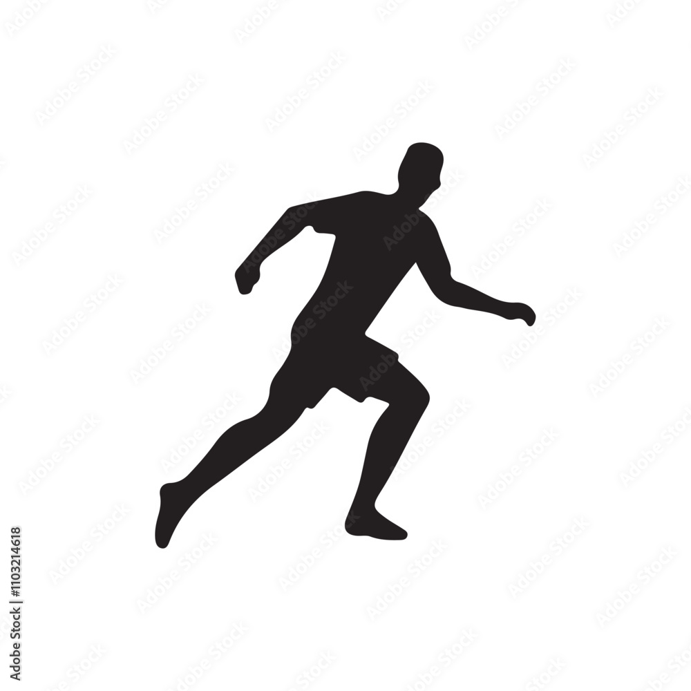 Man With football silhouette vector Style with white background AI Generated Man With football silhouette vector Style with white background AI Generated