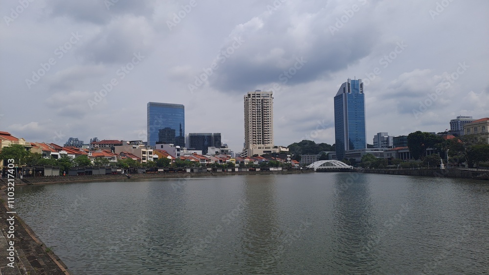 Obraz premium Building Forest In Central Business District Of Singapore