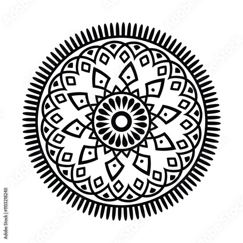 Outline Mandala for Coloring Book Page. Oriental Mandala vector. Mandala Coloring book line art vector illustration. 
