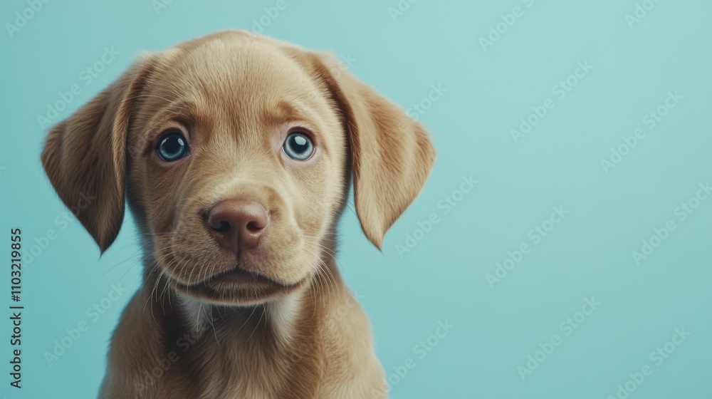 Fototapeta premium Labrador Puppy: A cute Labrador puppy with large, digital