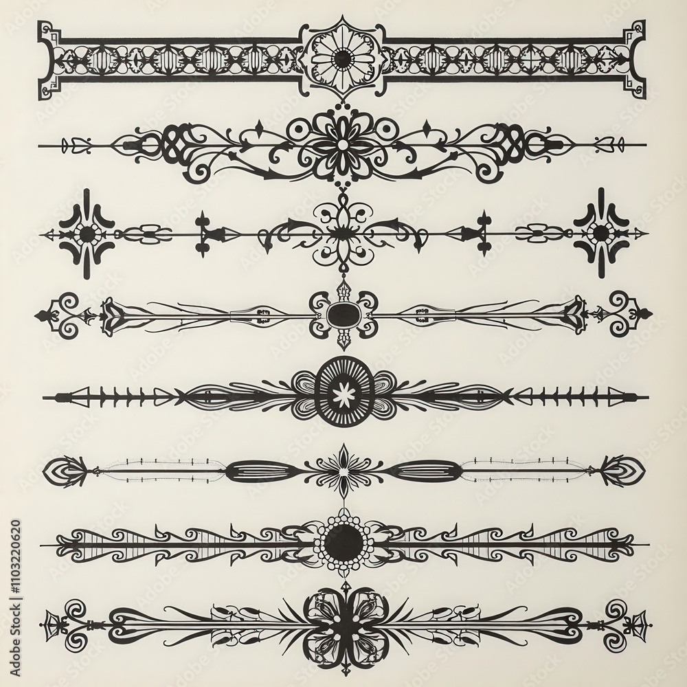 Fototapeta premium Collection of Ornate Decorative Elements