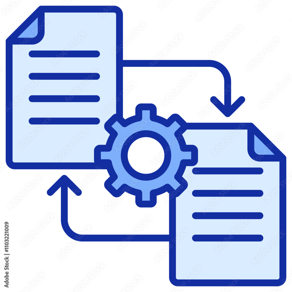 Data Integration Blue Color Icon Data Integration Blue Color Icon