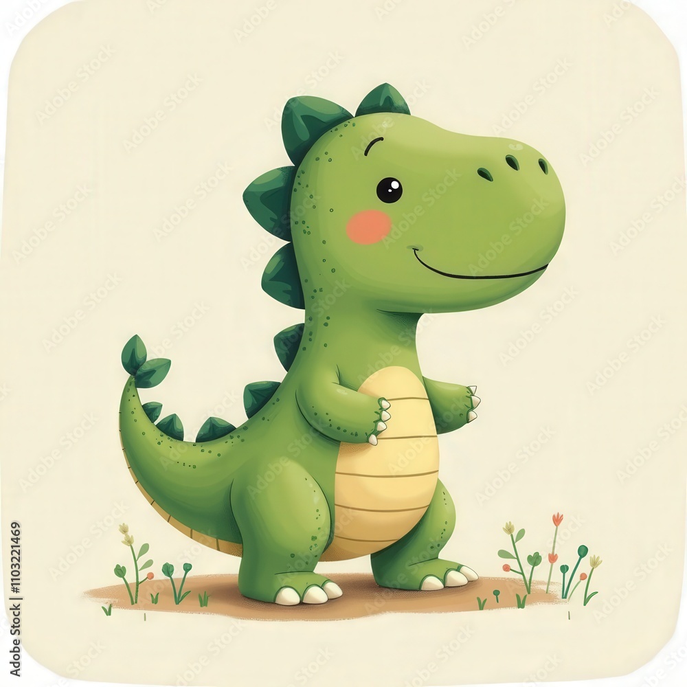 Cute Cartoon Dinosaur Illustration Cute Cartoon Dinosaur Illustration