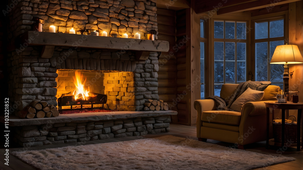 fireplace with christmas decorations, bedroom with fireplace, living room with fireplac, relaxing, ai generated fireplace with christmas decorations, bedroom with fireplace, living room with fireplac, relaxing, ai generated