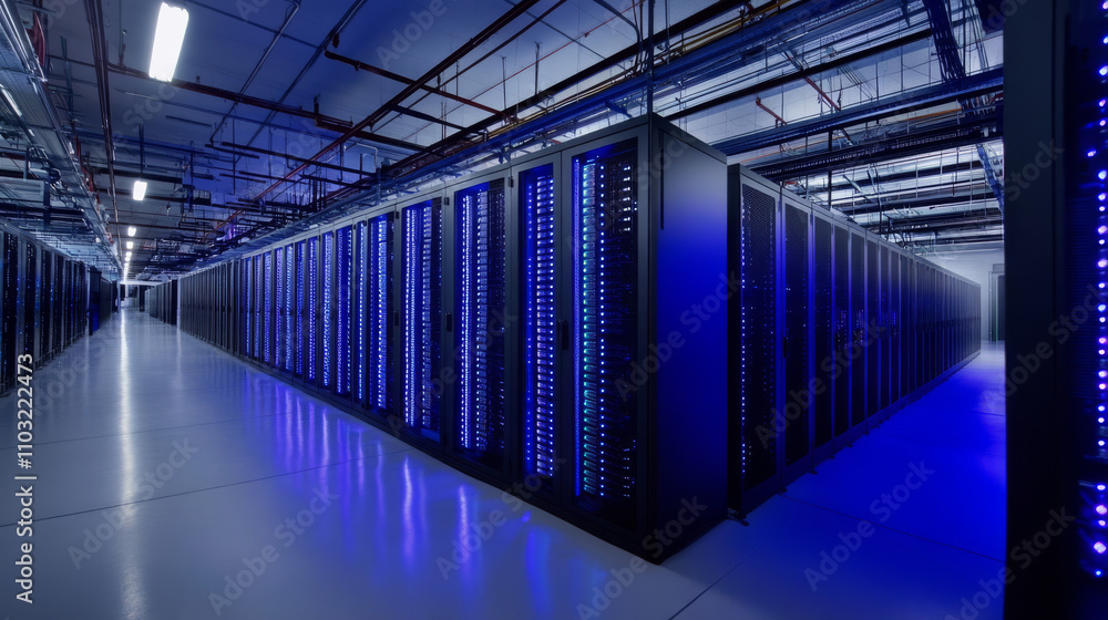 Big data analysis, cloud computing in data center. Technology storage, protection, processing digital information in internet. Server racks in datacenter compute statistics and social media big data. Big data analysis, cloud computing in data center. Technology storage, protection, processing digital information in internet. Server racks in datacenter compute statistics and social media big data.