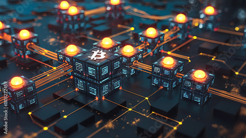 Wallpaper Mural Bitcoin Blockchain Network with Glowing Nodes and Digital Connections
 Torontodigital.ca