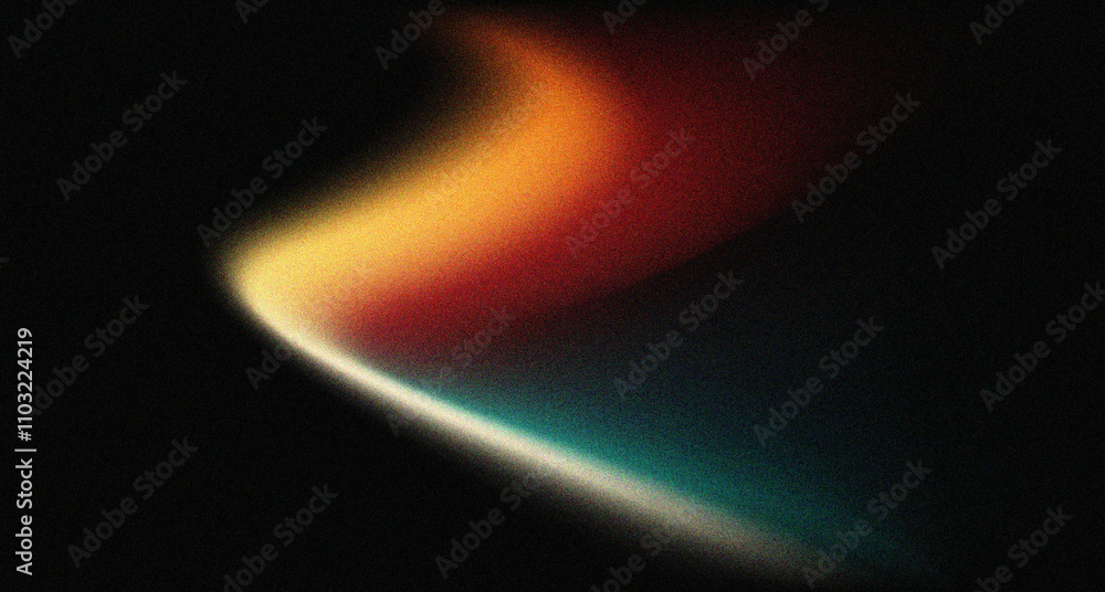 Obraz premium Amazing dark yellow red grainy dynamic wave black background gradient banner design abstract poster cover header