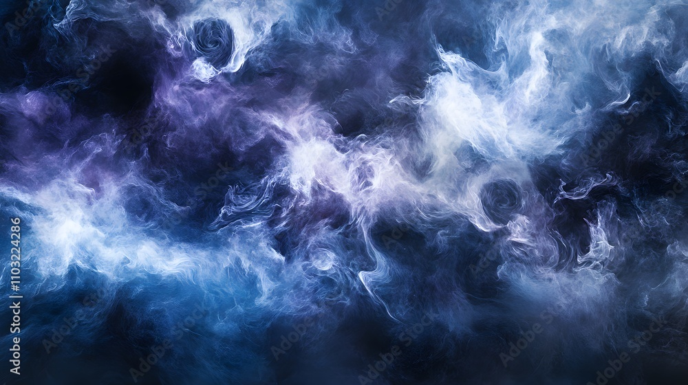 Abstract Swirling Blue and Purple Smoke Clouds Abstract Swirling Blue and Purple Smoke Clouds