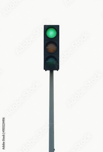 Obraz na płótnie Green Traffic Light on Pole w salonie