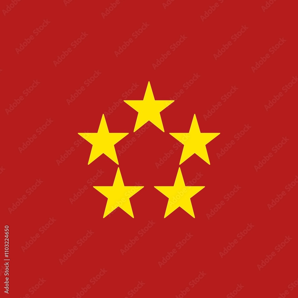 Red background featuring five golden star. Red background featuring five golden star.
