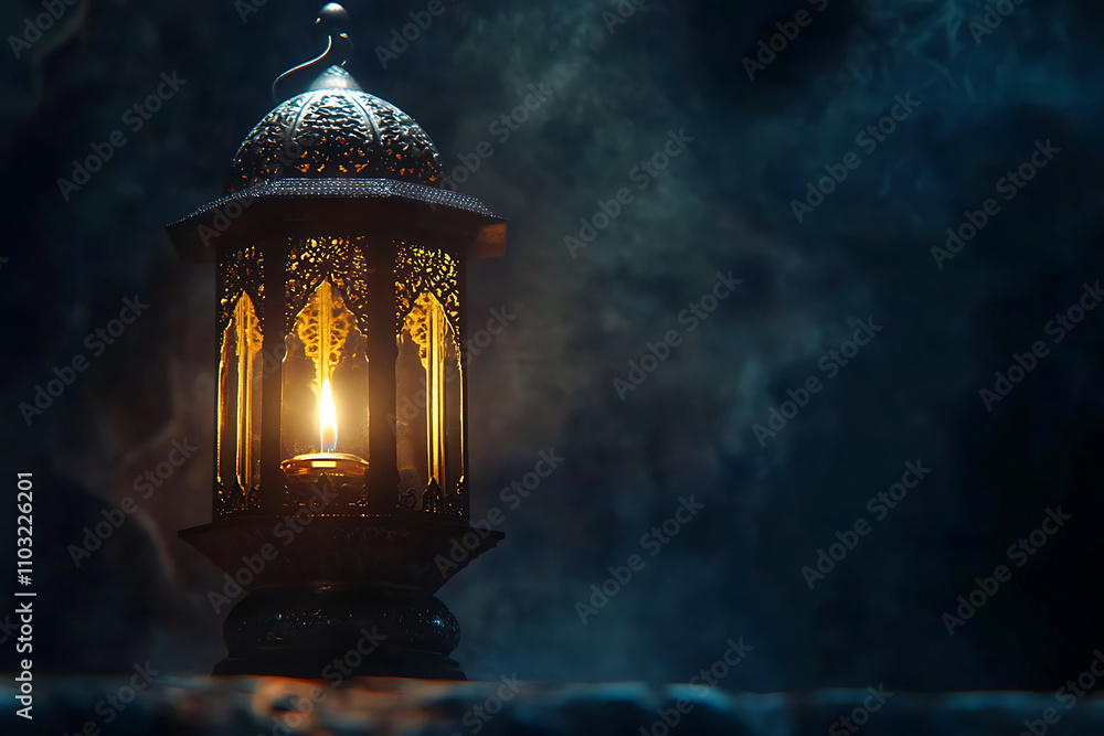 Islamic ramadan kareem celebration lantern with beautiful bokeh lights in the background. Islamic ramadan kareem celebration lantern with beautiful bokeh lights in the background.