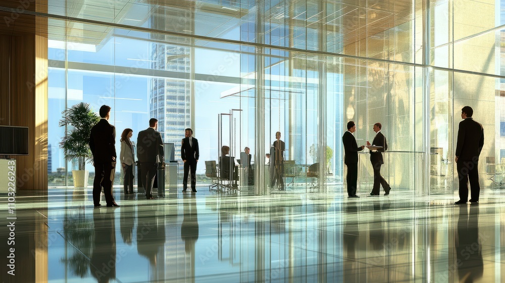business people meeting in glass office.