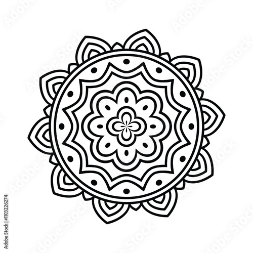 Outline Mandala for Coloring Book Page. Oriental Mandala vector. Mandala Coloring book line art vector illustration. 