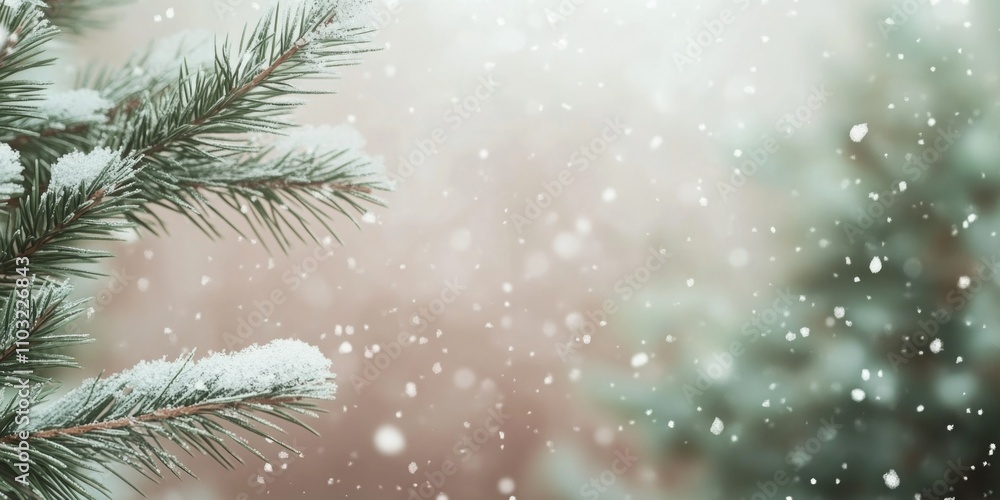 Tranquil Winter Evening by Pine Trees Tranquil Winter Evening by Pine Trees