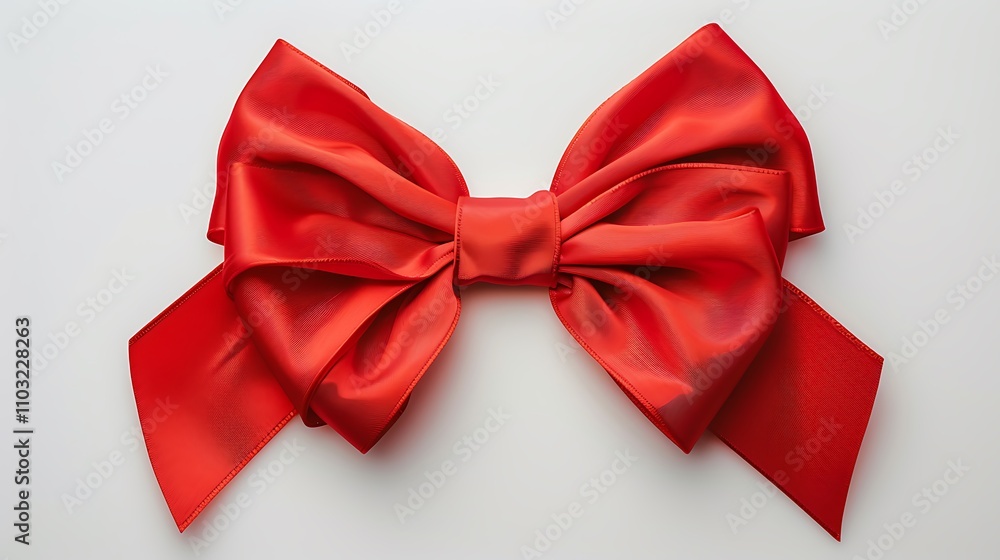 A vibrant red ribbon with a perfectly tied bow, isolated on a clean white background, symbolizing celebration, gift-giving, and festive occasions A vibrant red ribbon with a perfectly tied bow, isolated on a clean white background, symbolizing celebration, gift-giving, and festive occasions