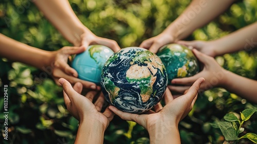 Fototapeta Naklejka Na Ścianę i Meble -  personas reciclando, para protejer el planeta tierra