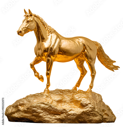 Gold Horse Figurine - Luxurious Animal Sculpture for Home Decor photo