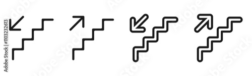 stairs up, stairs down. stairway sign