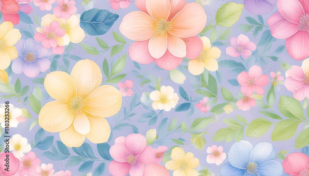 Seamless Floral Pattern with Pink Flowers - Vector Design for Wallpaper, Textile, and Decoration Seamless Floral Pattern with Pink Flowers - Vector Design for Wallpaper, Textile, and Decoration