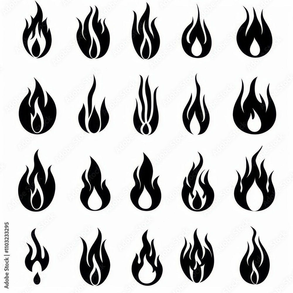 Fire icon, flame bonfire sign, campfire symbol, burn graphic element, fire emblem, grill pictogram Fire icon, flame bonfire sign, campfire symbol, burn graphic element, fire emblem, grill pictogram