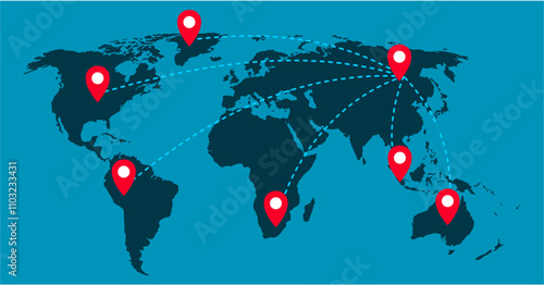world map travel route trip, travel destination