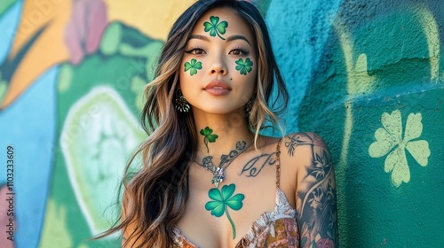 Shamrock Girl Graffiti Wall