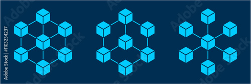 digital block chain network icon