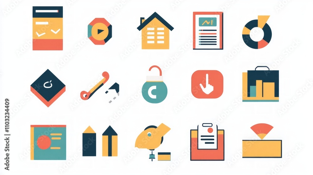 Modern Business Icons: A Collection of Flat Design Elements Modern Business Icons: A Collection of Flat Design Elements