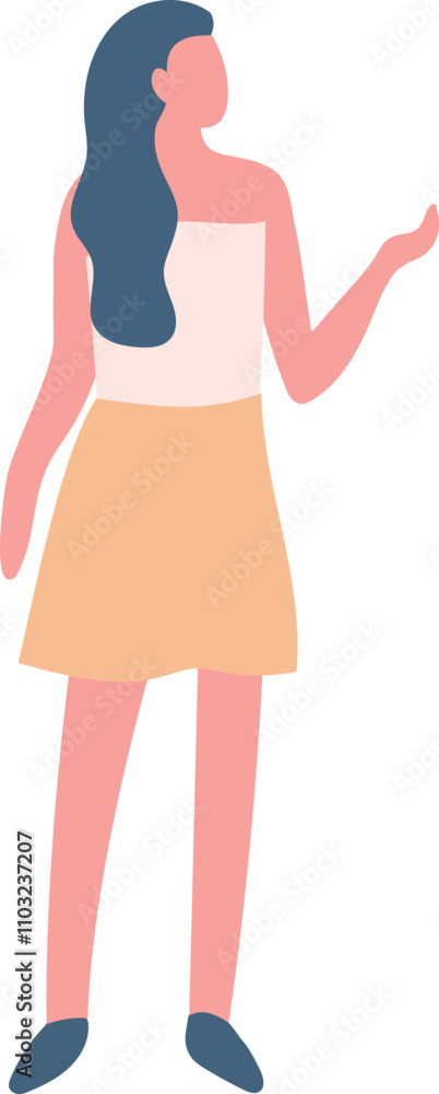 Stylized vector flat style woman silhouette walking isolated on background Stylized vector flat style woman silhouette walking isolated on background