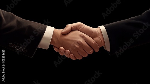 handshake after partnership meeting success business contract deal. Handshaking for good deal contract agreement partner sign contract paper trust.