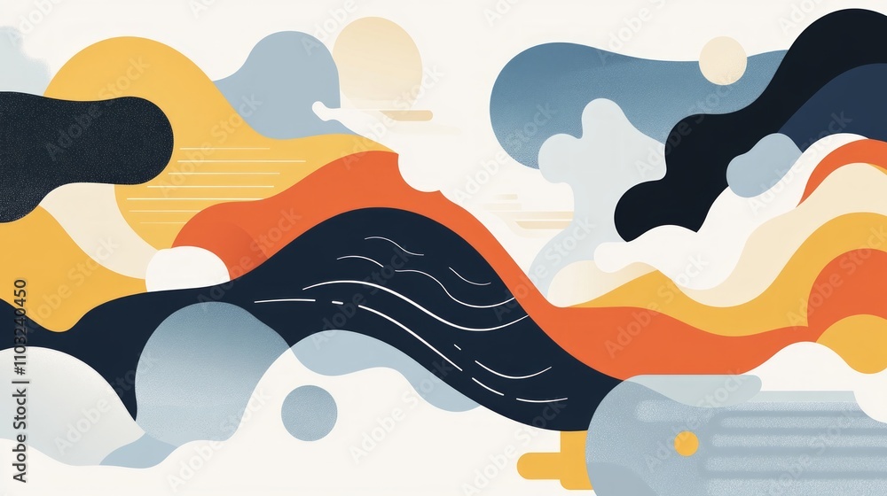 Abstract Landscape of Colorful Waves Abstract Landscape of Colorful Waves